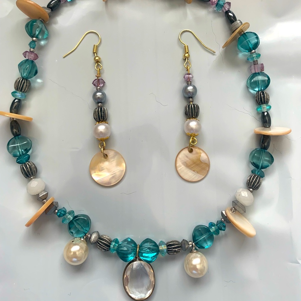 Custom Ocean Inspired Jewelry Choker & Earring Set